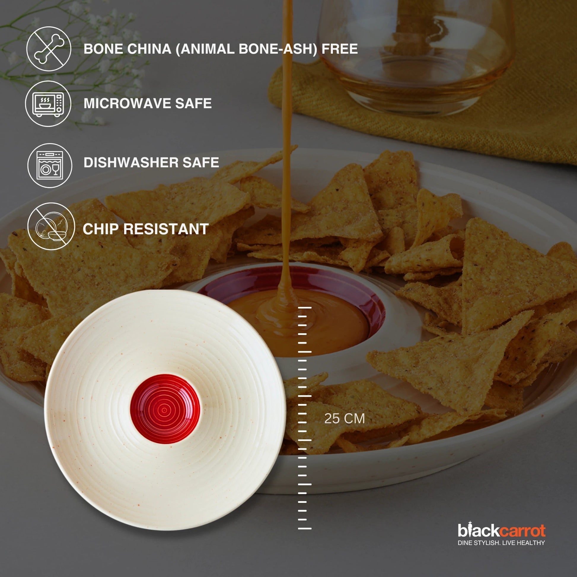 Black Carrot's Stoneware Premium Chip & Dip Platter BlackCarrot