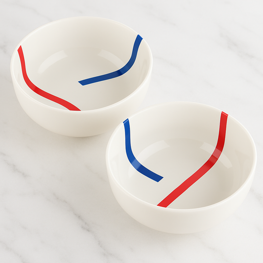 Premium TAMO (White) Ceramic Snack Bowl Set of 2 BlackCarrot