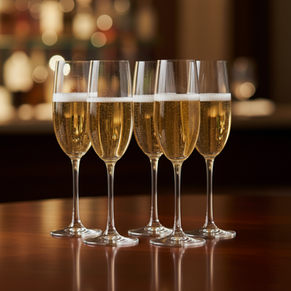 Transparent Champagne Glass Set of 6 200ml BlackCarrot