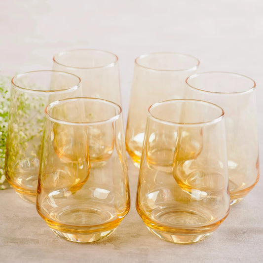 Golden Water Glass Set of 6 390ml BlackCarrot