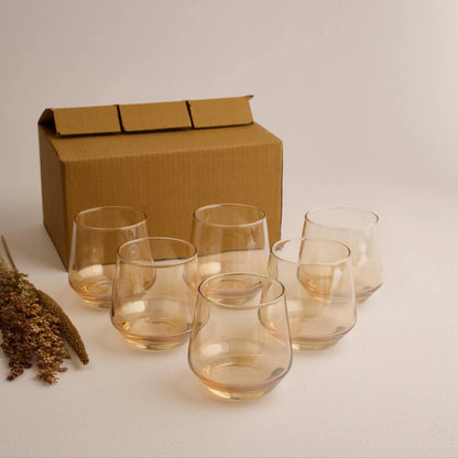 Golden Whiskey Glass Set of 6 270ml BlackCarrot