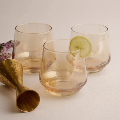 Golden Whiskey Glass Set of 6 270ml BlackCarrot