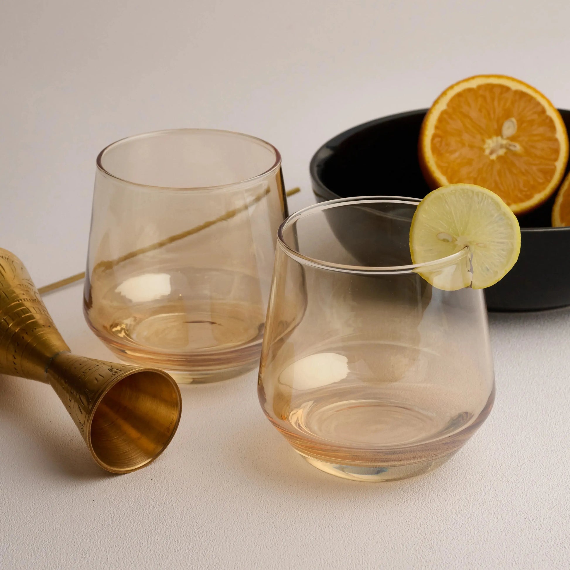 Golden Whiskey Glass Set of 6 270ml BlackCarrot
