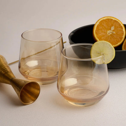 Golden Whiskey Glass Set of 6 270ml BlackCarrot