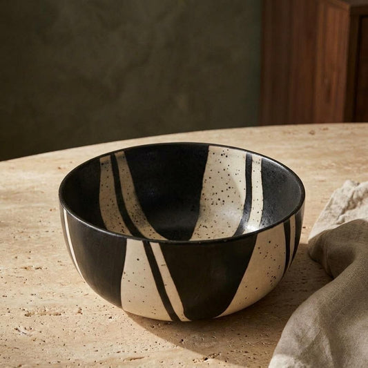 Black Carrot Splash Stoneware Serving Bowl