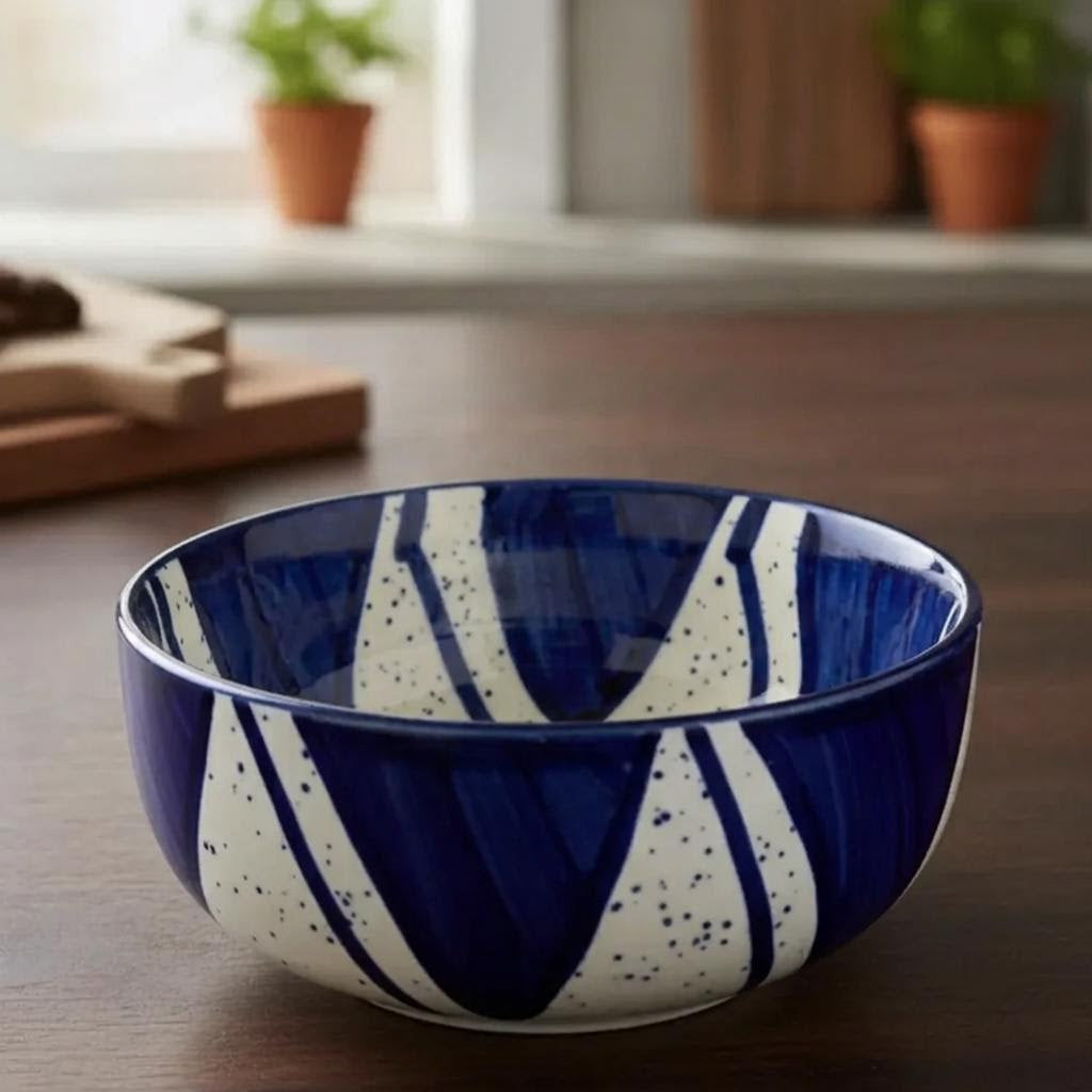 Black Carrot Premium Blue Splash Serving Bowl
