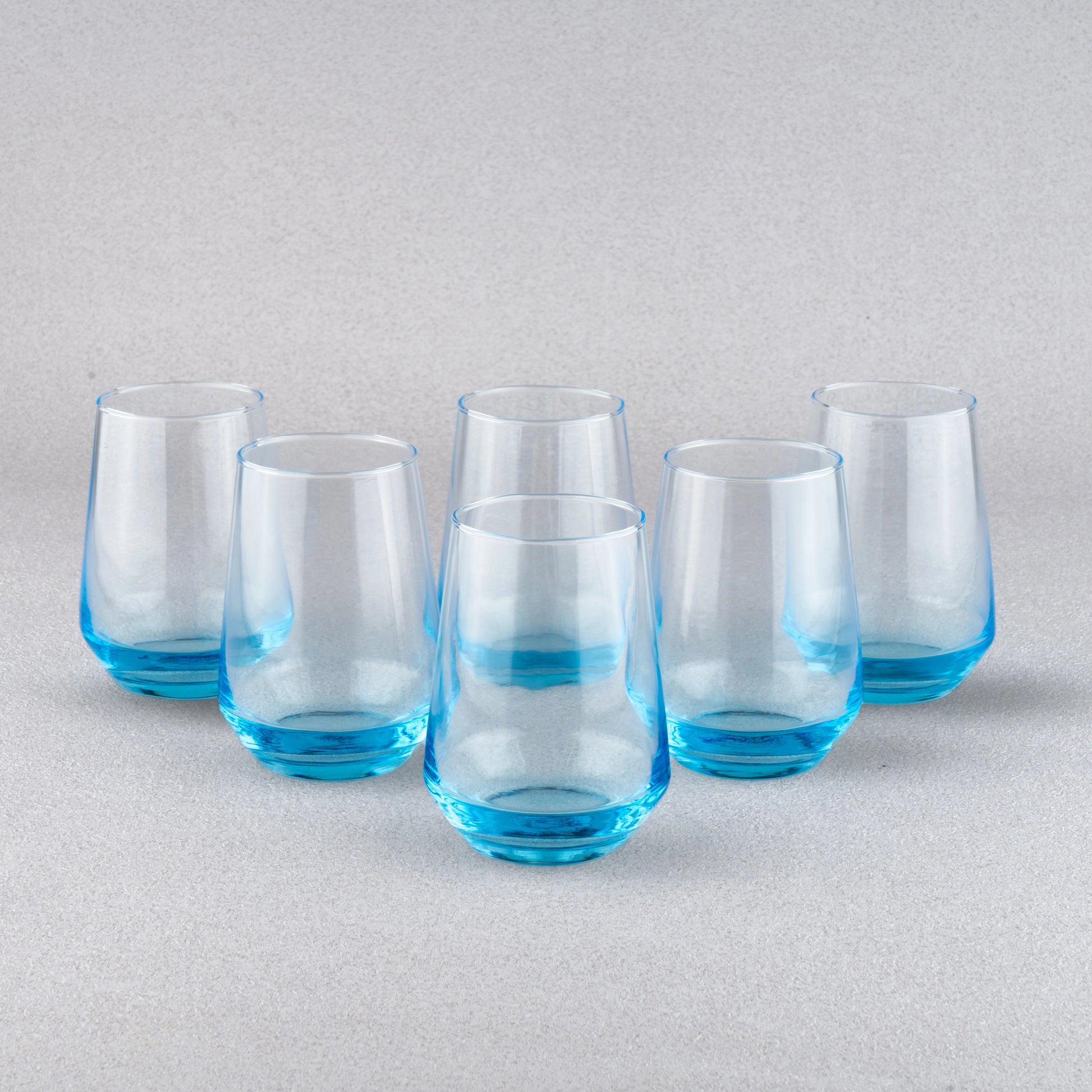 Lead Free Blue Water Glass Set of 6 390ml BlackCarrot