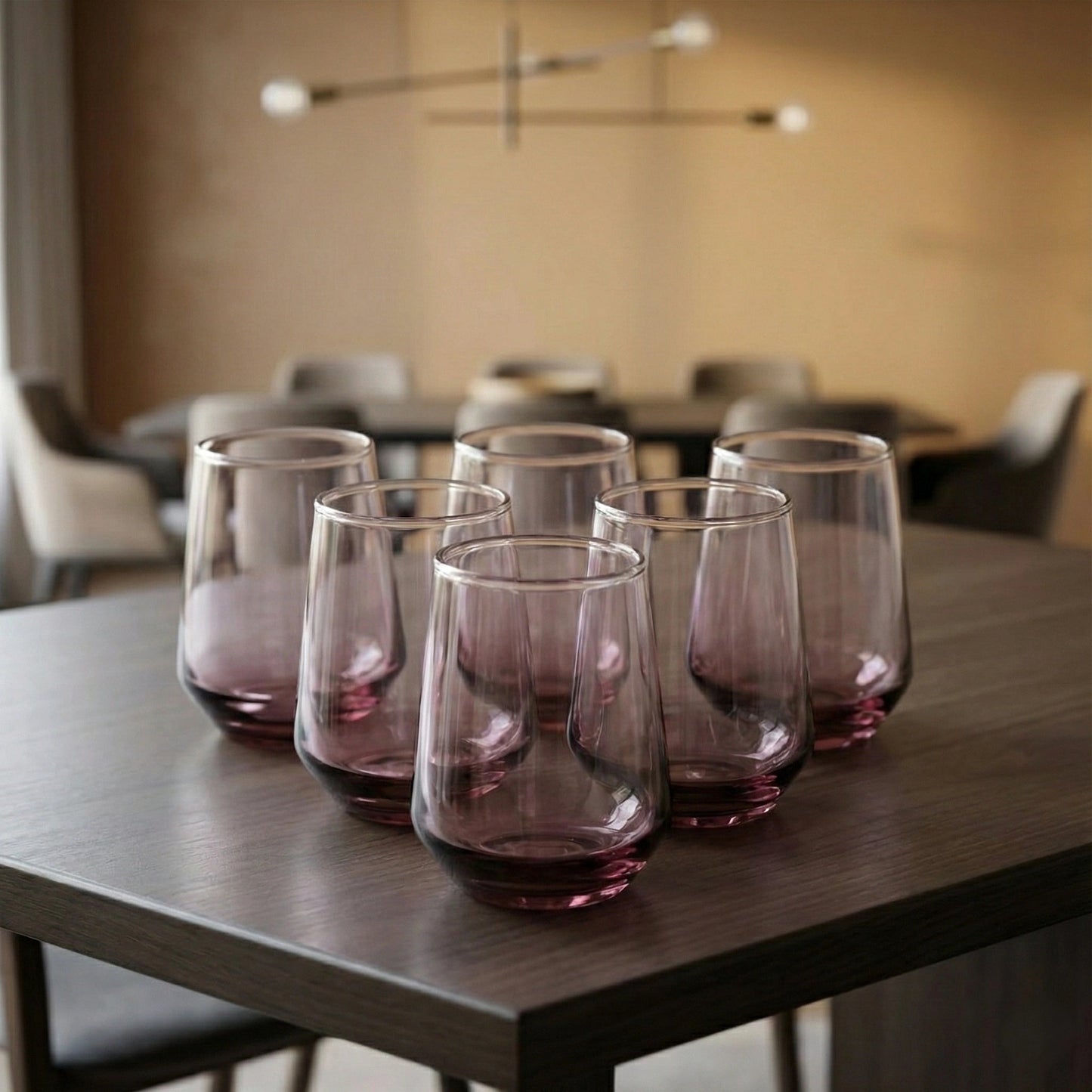 Lead Free Pink Water Glass Set of 6 390ml BlackCarrot