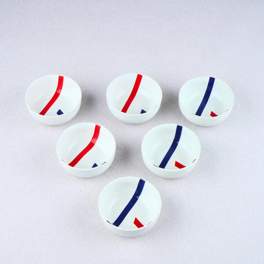 Premium Porcelain TAMO (White) Small Bowls Set of 6 BlackCarrot
