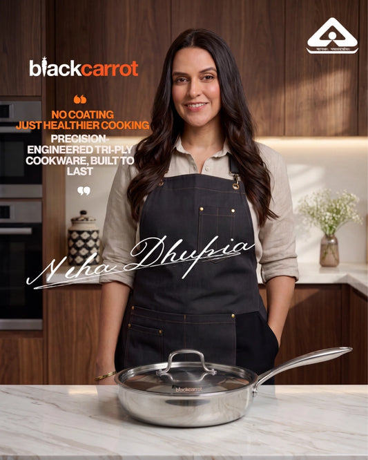 BlackCarrot Triply Stainless Steel Saute Pan (3 L) for Everyday Cooking - BlackCarrot