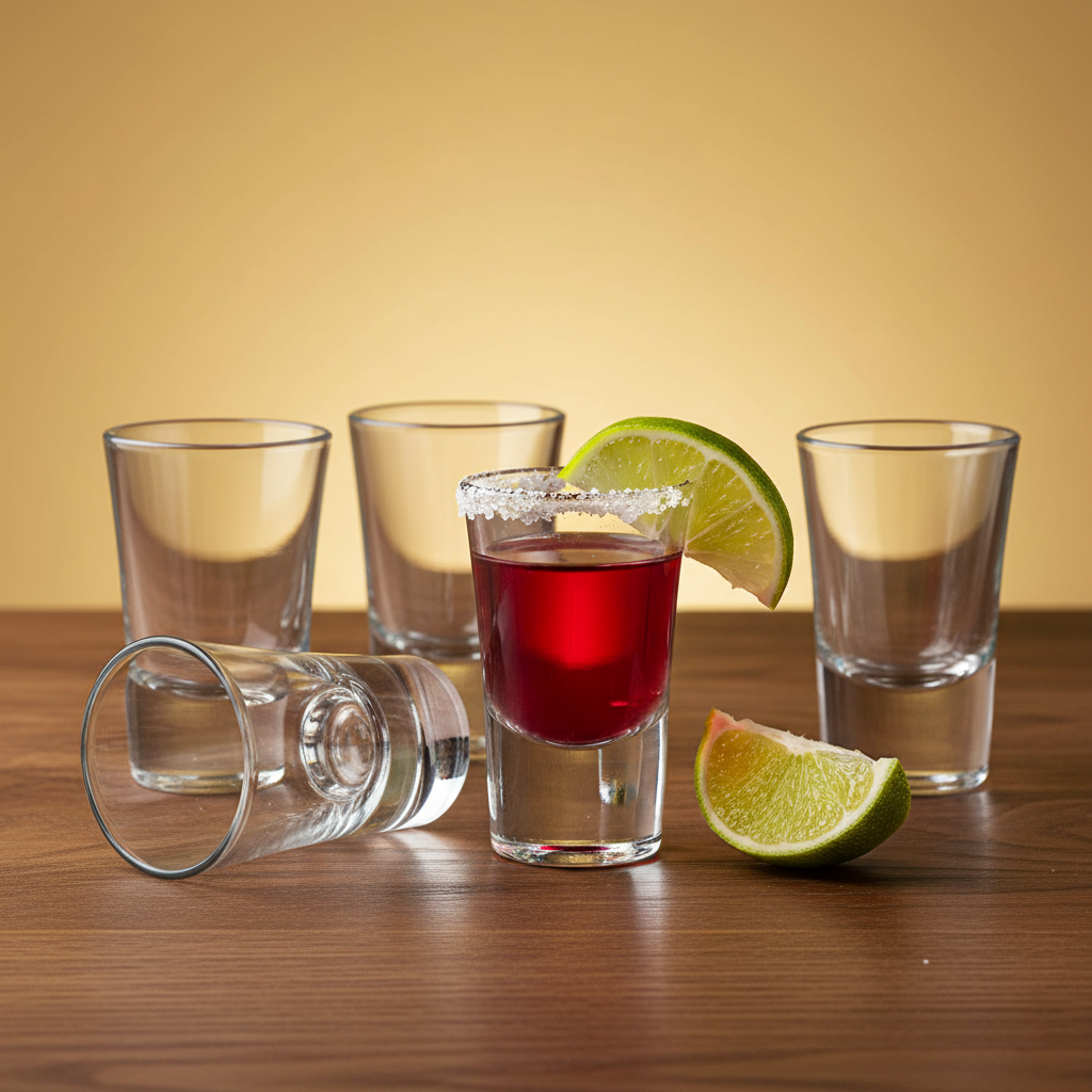 Transparent Shot Glass for Tequila/Vodka Set of 6 40ml BlackCarrot