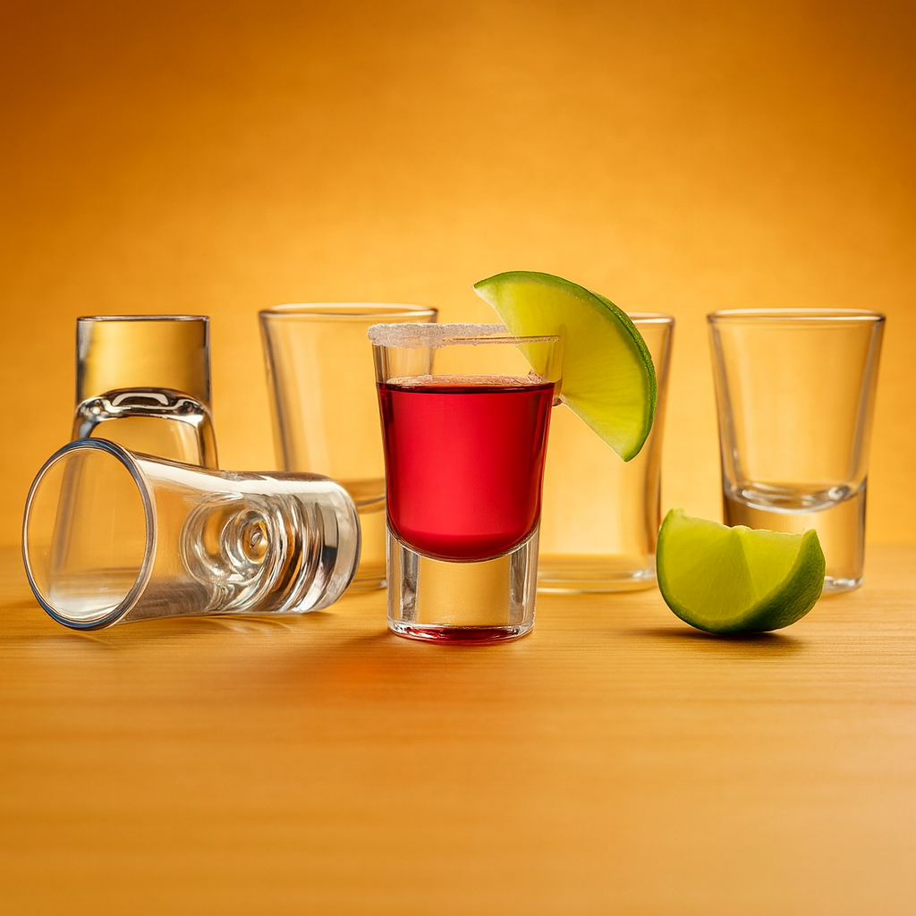 Transparent Shot Glass for Tequila/Vodka Set of 6 40ml BlackCarrot