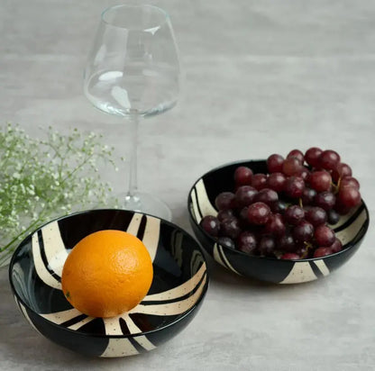 Splash Stoneware Snack Bowl (Set of 2) BlackCarrot