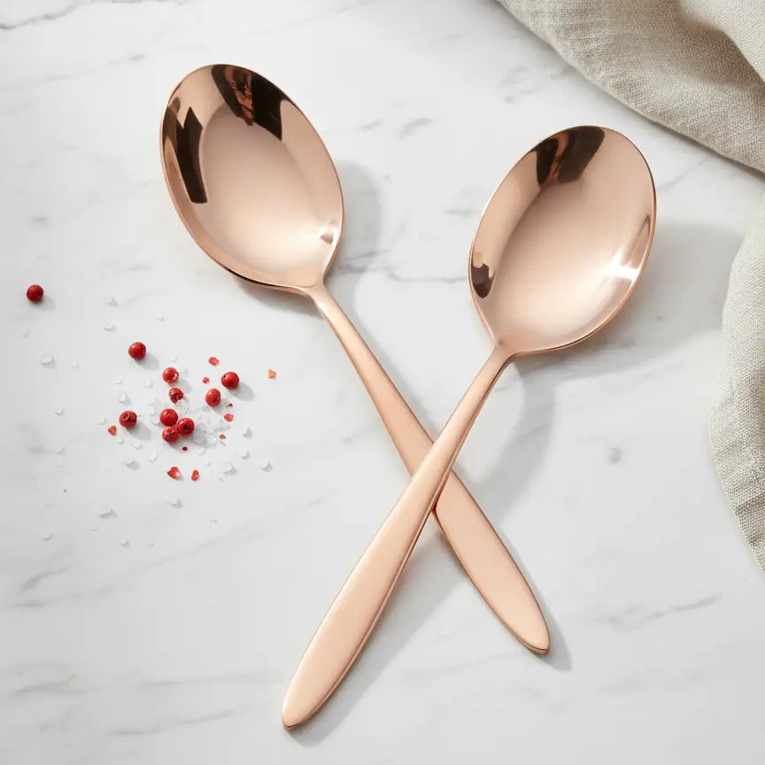 Stainless Steel Rose Gold Spoon Set of 6 | 304 Food Grade BlackCarrot