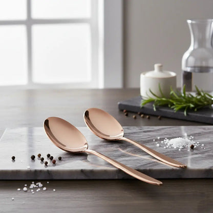 Stainless Steel Rose Gold Spoon Set of 6 | 304 Food Grade BlackCarrot