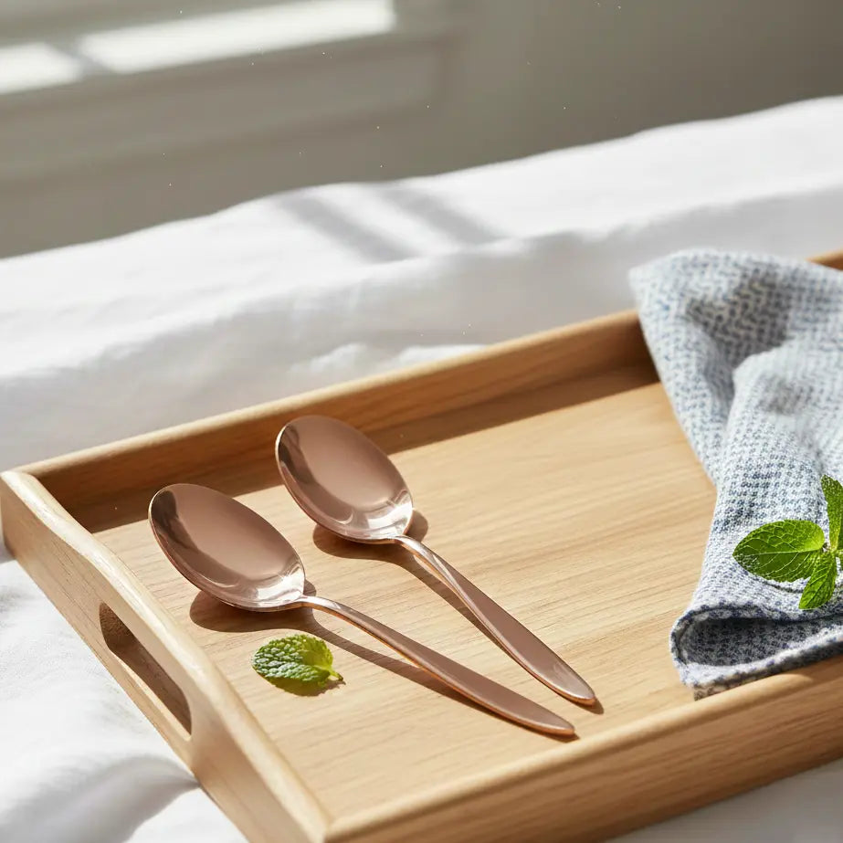 Stainless Steel Rose Gold Spoon Set of 6 | 304 Food Grade BlackCarrot