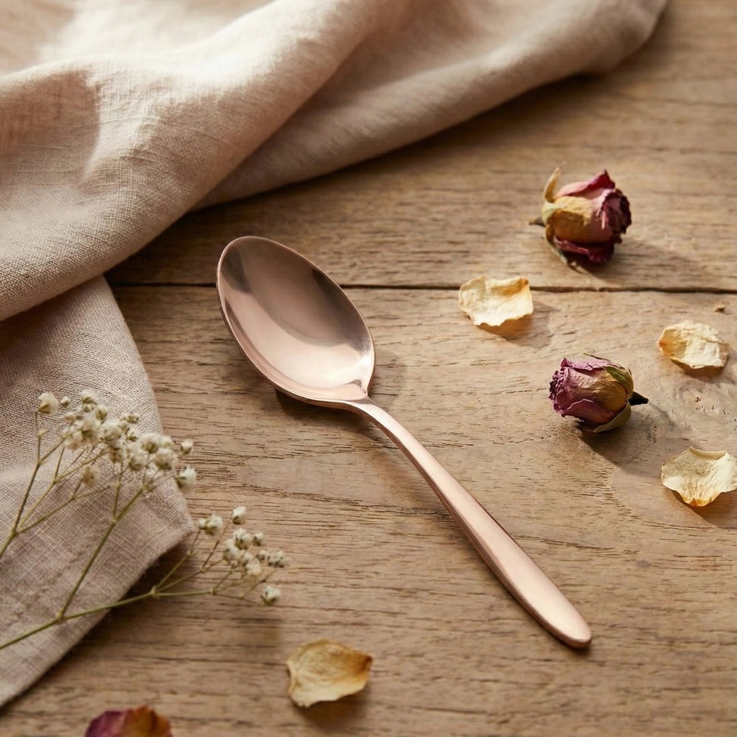 Stainless Steel Rose Gold Spoon Set of 6 | 304 Food Grade BlackCarrot