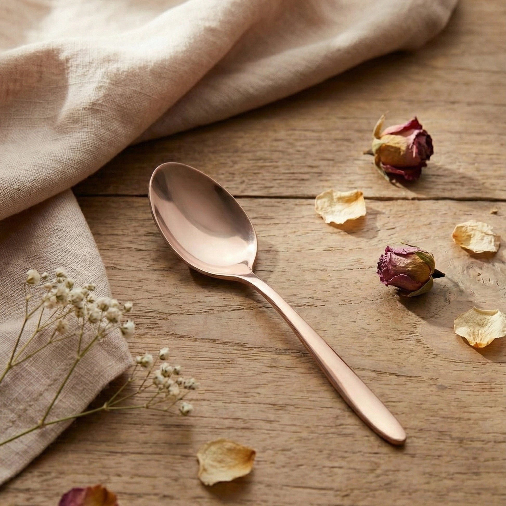 Stainless Steel Rose Gold Spoon Set of 6 | 304 Food Grade BlackCarrot