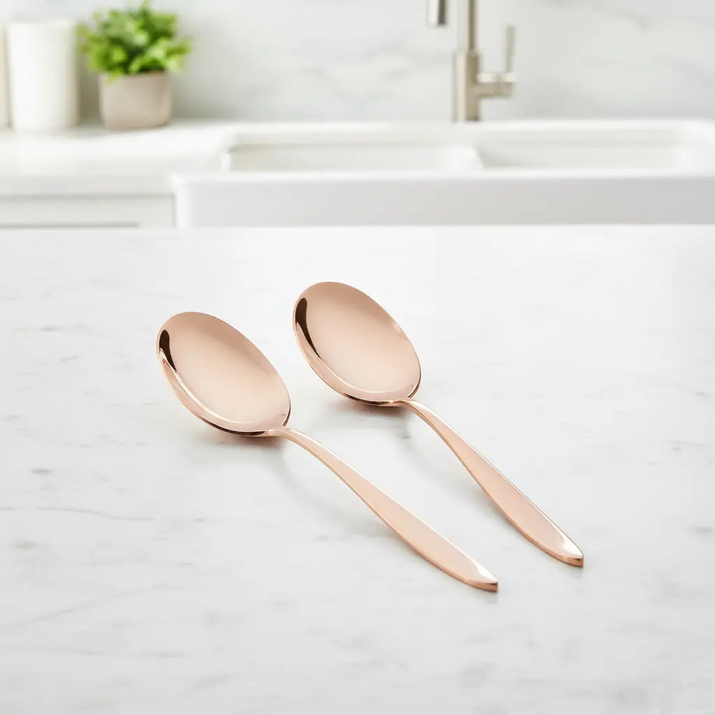 Stainless Steel Rose Gold Spoon Set of 6 | 304 Food Grade BlackCarrot