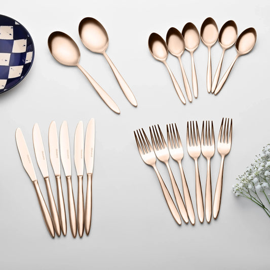 Stainless Steel RoseGold Cutlery Set of 20 Pcs BlackCarrot