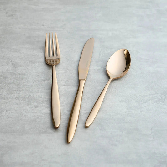 Stainless Steel RoseGold Cutlery Set of 3 BlackCarrot