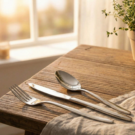 Stainless Steel Silver Finish Cutlery Set of 3  | 304 Food Grade BlackCarrot