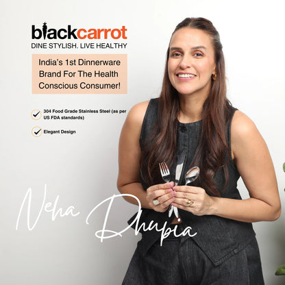 Stainless Steel Silver Finish Cutlery Set of 3  | 304 Food Grade BlackCarrot