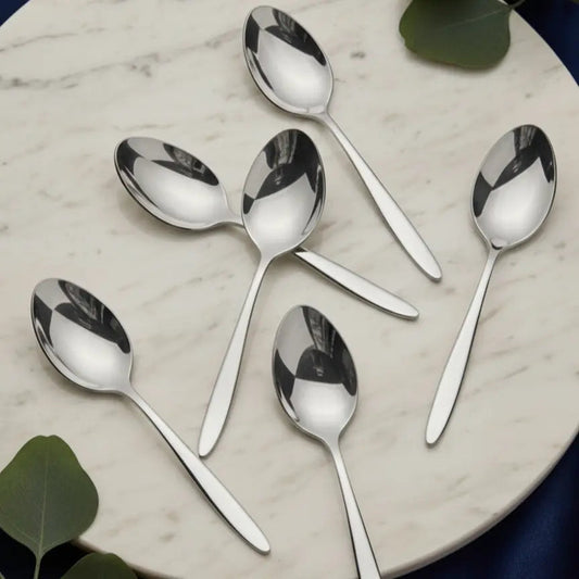 Stainless Steel Silver Spoon Set of 6 | 304 Food Grade BlackCarrot