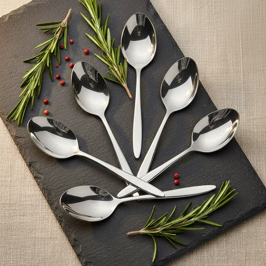 Stainless Steel Silver Spoon Set of 6 | 304 Food Grade BlackCarrot