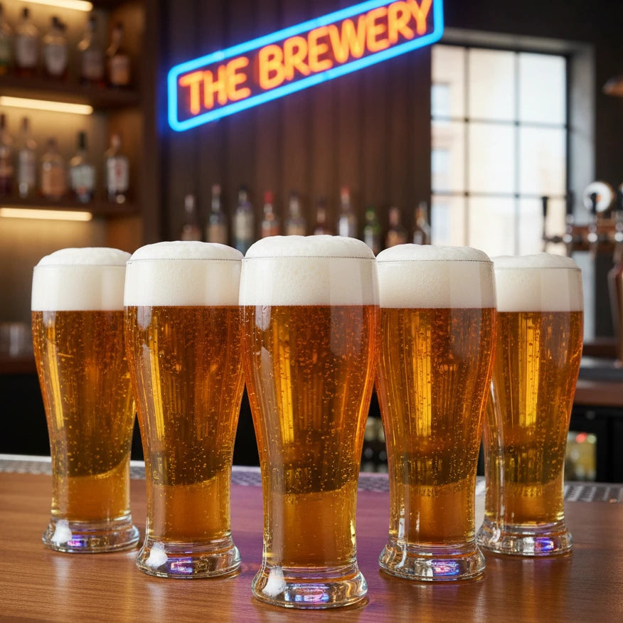 Lead Free Transparent Beer Glass Set of 6 460ml BlackCarrot