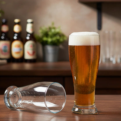 Lead Free Transparent Beer Glass Set of 6 460ml BlackCarrot