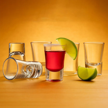 Transparent Shot Glass for Tequila/Vodka Set of 6 40ml BlackCarrot
