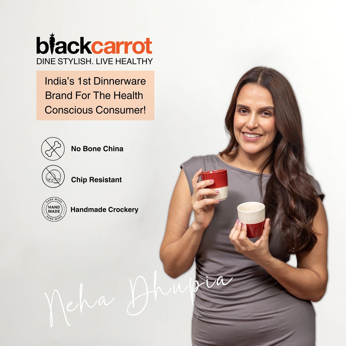 Ceramic White & Red Kulhad Kettle Set | Glossy Finish BlackCarrot